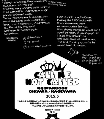 [Shigoroppu/ Konachi] Call Me & Not Called – Haikyuu!! dj [Eng] – Gay Manga sex 22