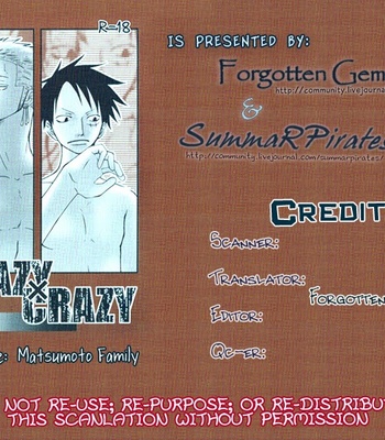 [Matsumoto Family] CrazyxCrazy – One Piece dj [Eng] – Gay Manga sex 43