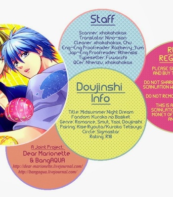 Gay Manga - [Sigmastar] Kuroko no Basuke dj – Midsummer Night Dream [Eng] – Gay Manga
