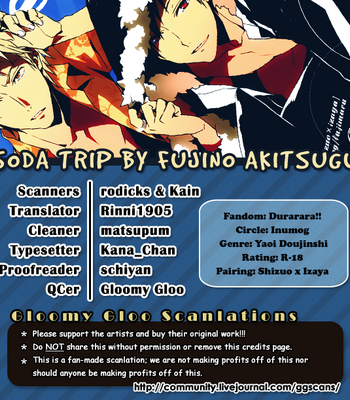 Gay Manga - [inumog] Soda Trip –  Durarara!! dj [Eng] – Gay Manga