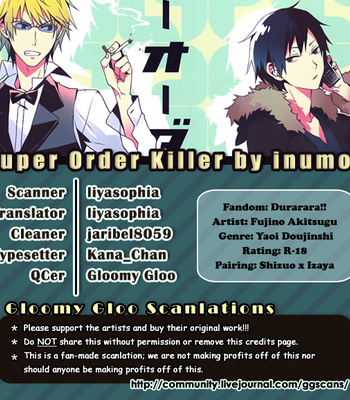 Gay Manga - [Fujimaru (FUJINO Akitsugu)] Super Order Killer – Durarara!! dj [Eng] – Gay Manga