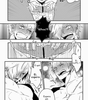 [Kokoronashi K (Moke)] One Piece dj – Monster Trio In The Bath [Pt-Br] – Gay Manga sex 14