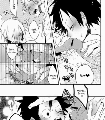 [Kokoronashi K (Moke)] One Piece dj – Monster Trio In The Bath [Pt-Br] – Gay Manga sex 15