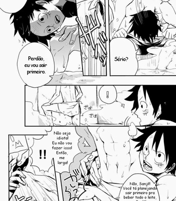 [Kokoronashi K (Moke)] One Piece dj – Monster Trio In The Bath [Pt-Br] – Gay Manga sex 3