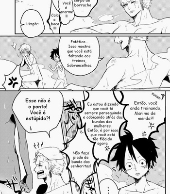 [Kokoronashi K (Moke)] One Piece dj – Monster Trio In The Bath [Pt-Br] – Gay Manga sex 5