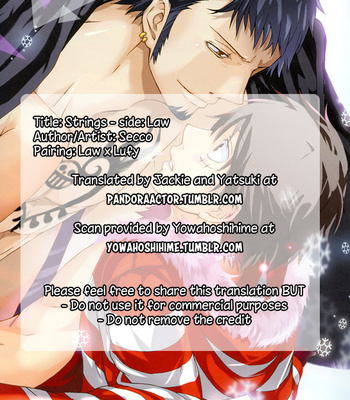 Gay Manga - [Secco (TeionYakedo)] Strings – Law Side – One Piece dj [Eng] – Gay Manga