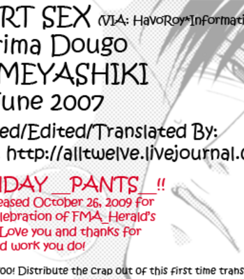 Gay Manga - [ARIMA Dougo/ KAMEYASHIKI] Fullmetal Alchemist dj – Smart Sex [Eng] – Gay Manga