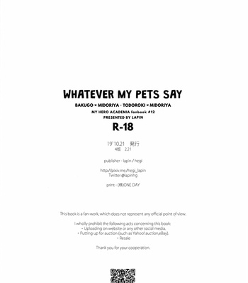[lapin] Whatever My Pets Say – My Hero Academia dj [Eng] – Gay Manga sex 38