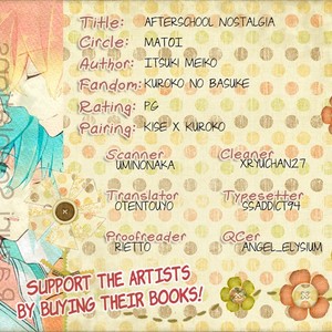 [MATOI (ITSUKI Meiko)] Kuroko no Basuke dj – Houkago Nostalgia [Eng] – Gay Manga thumbnail 001