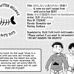 [Kani no kandzume/ Kiyohiko] Osomatsu-san dj – SEX shinai to de rarenai heya! [Eng] – Gay Manga sex 35