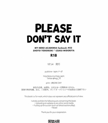 [Lapin] Please Don’t Say It – Boku no Hero Academia dj [Eng] – Gay Manga sex 39