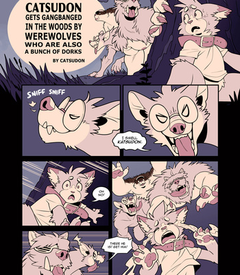 [Catsudon] Catsudon Gets Gangbanged In the Woods By Werewolves Who Are Also a Bunch of Dorks [Eng] – Gay Manga thumbnail 001