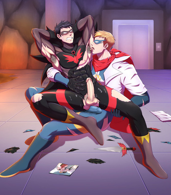 Gay Manga - [Ikkepen] Superhero armpit fighting latex – Gay Manga