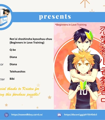 Gay Manga - [Q-be (Souji)] Beginners in Love Training – Haikyuu!! dj [Eng] – Gay Manga