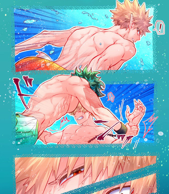 [Asanuno] Mermaid DeKatsu Misunderstanding – Boku no Hero Academia dj [JP] – Gay Manga sex 4