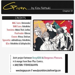 Gay Manga - [KIZU Natsuki] Given – Vol.01 [Eng] – Gay Manga