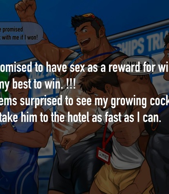 [Tarutoru] Win and At the hotel [Eng] – Gay Manga sex 9