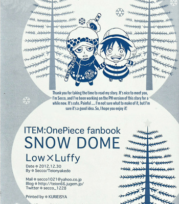 [Secco (TeionYakedo)] Snow Dome – One Piece dj [Eng] – Gay Manga sex 4