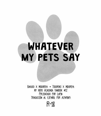 [lapin] Whatever My Pets Say | Lo que digan mis mascotas – Boku no hero Academia dj [Español] – Gay Manga sex 2