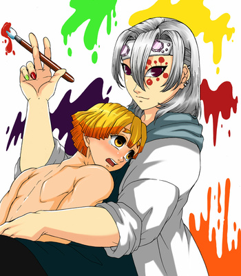 [Raidne] Body Paint – Kimetsu no yaiba dj [Eng] – Gay Manga sex 3