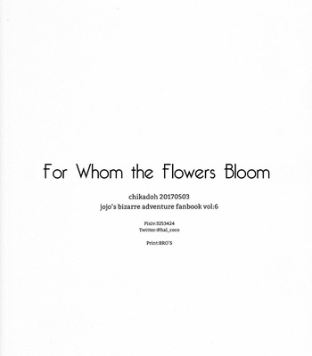 [Chikadoh (Halco)] For Whom the Flowers Bloom – Jojo dj [Esp] – Gay Manga sex 40