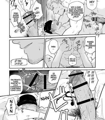 [Bou Zukan (kemukemuke)] Dungeon de Dojitta Shinjin Bouken-sha ga Inmon Seisei Mahou de Kando o Agerarete Ikasare Makuru Hanashi [Español] – Gay Manga sex 24